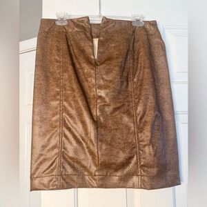 Elegant Brown Snake Print Skirt